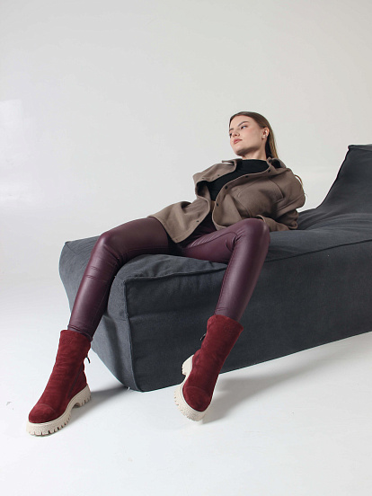 картинка Ботинки ED'ART 233.1541'be. Бордо замша от интернет магазина