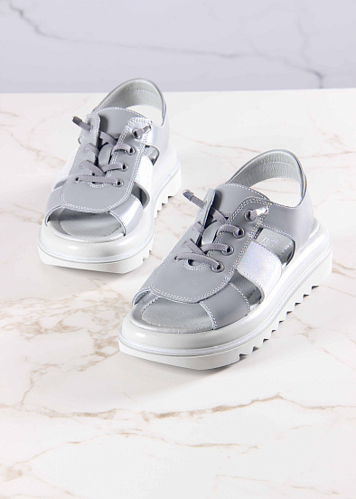 картинка Босоножки ED'ART 2029.2525'gr. Серый белый ибица от интернет магазина