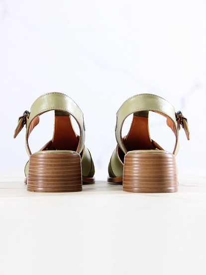 картинка Босоножки ED'ART 3038.26018'bе.Зеленая замша+олива от интернет магазина