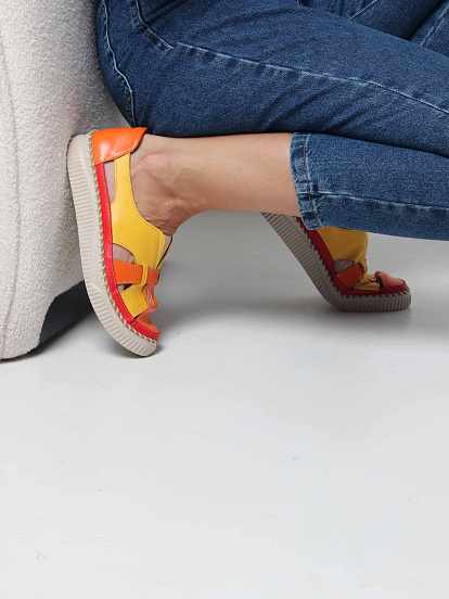 картинка Слипоны ED'ART 116.2500'be. Желтый оранжевый красный от интернет магазина