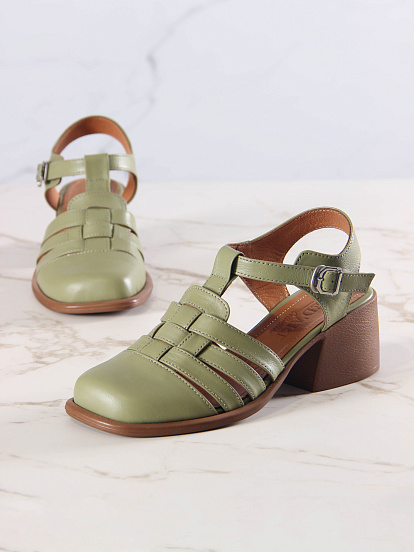 картинка Босоножки ED'ART 5035.23663'bе. Олива+коричневый от интернет магазина