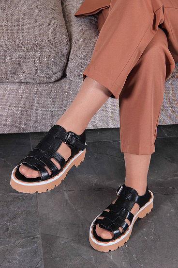 картинка Босоножки ED'ART 2025.5151'be. Черный от интернет магазина