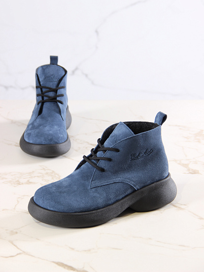 картинка Ботинки  ED'ART 308.927'bl.Синяя замша от интернет магазина
