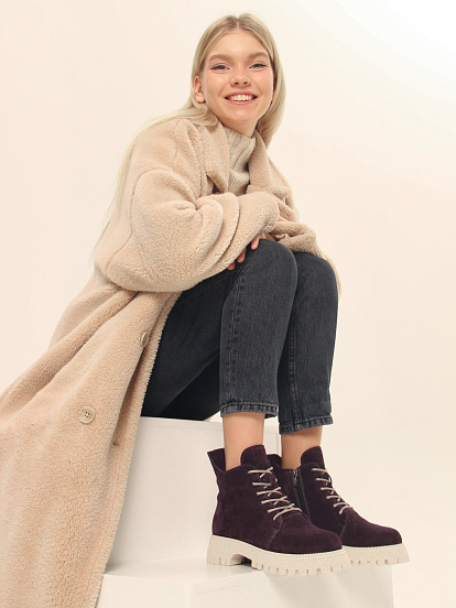 картинка Ботинки ED'ART 228.V.1541'be. сливовая замша от интернет магазина