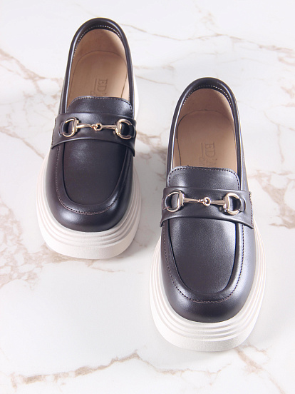 картинка Лоферы туфли ED'ART 173.1453'be. Коричневый Дарк от интернет магазина